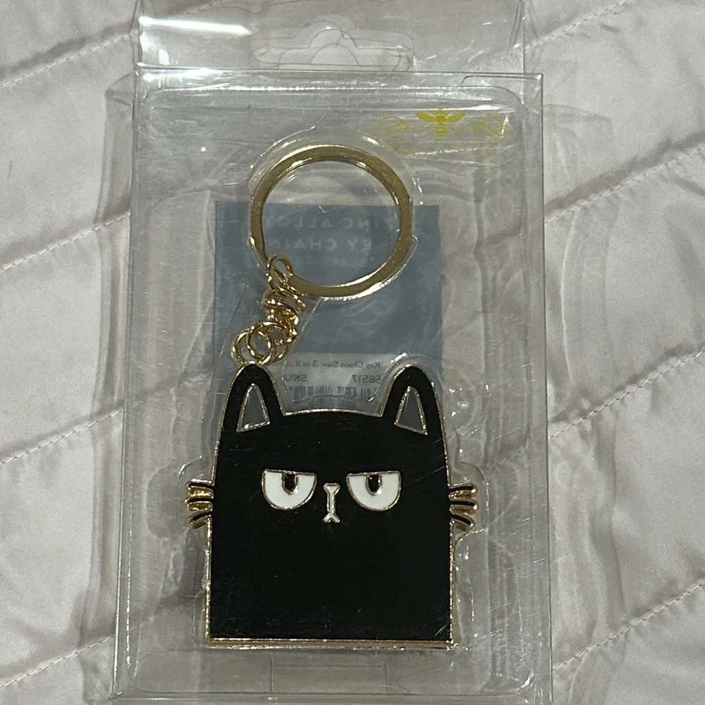 Stylish Black Cat Keychain